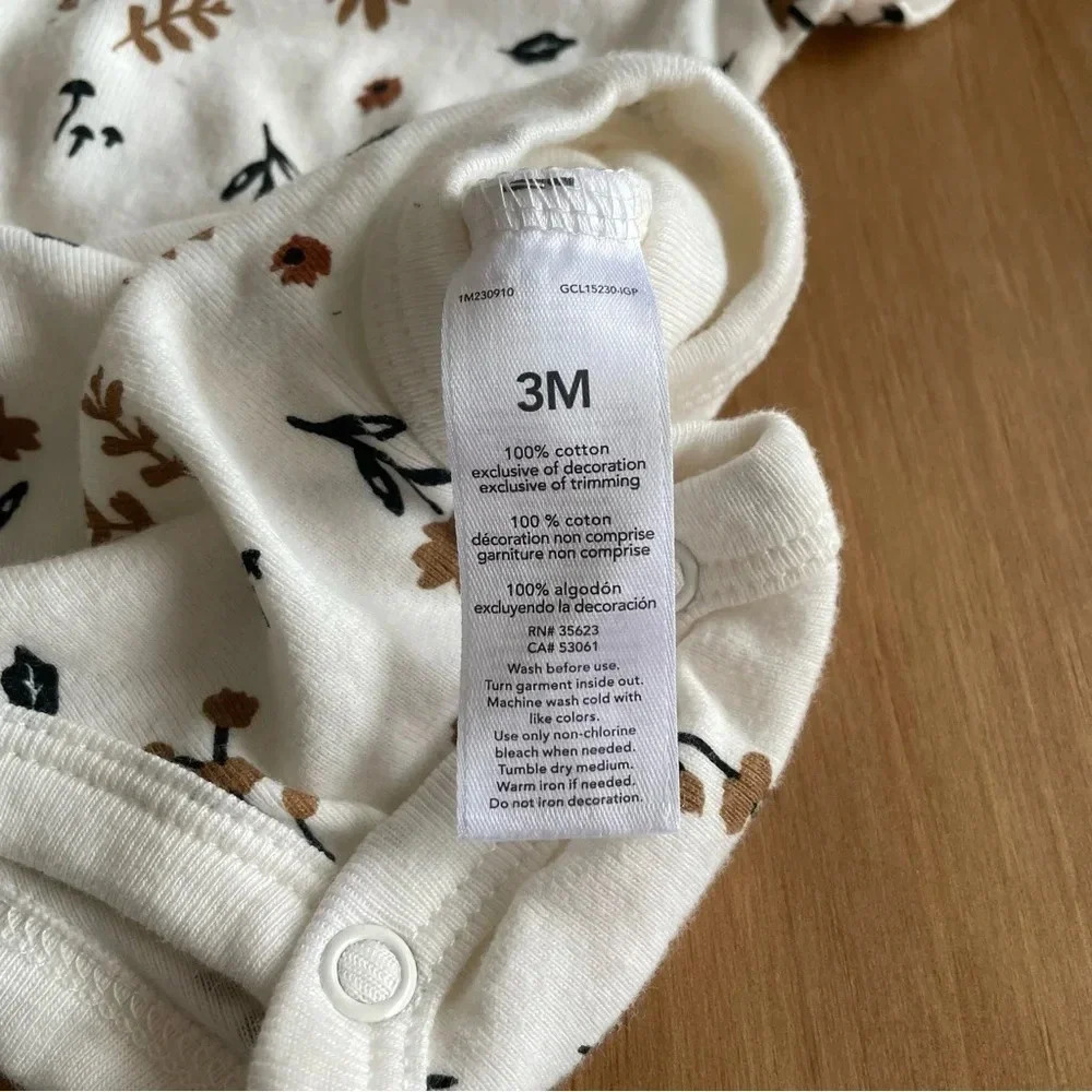 CARTER’S BROWN FLORAL ONESIE - Picture 3 of 3